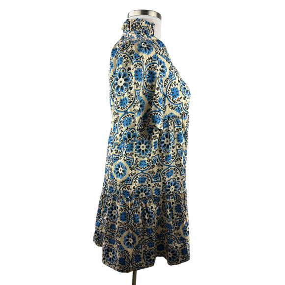 Tuckernuck Golden Medallion Crawford Dress Size Medium Flutter Ruffle Mini Blue - Picture 10 of 16